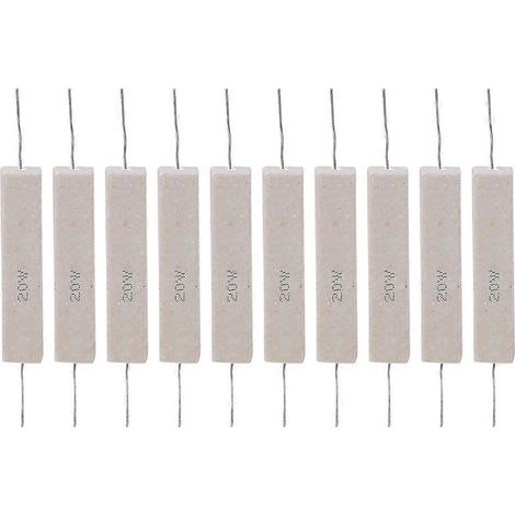 10 Stück Zementwiderstand Leistungswiderstand ±5% Hohe Genauigkeit für Leiterplatten 20W (100R)