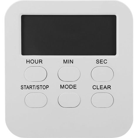 VILLCASE Minuteur électronique numérique Blanc avec Affichage Clair (1/5)