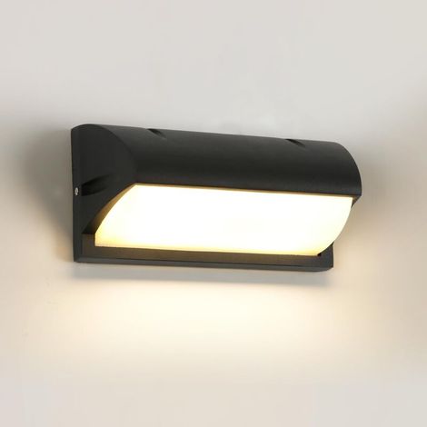 Applique Murale Exterieur LED, 18W Applique Extérieure Moderne, IP65 Étanche Luminaire Mural en Aluminium pour Jardin Pathway Couloir, 3000K Lumiere Blanc Chaud