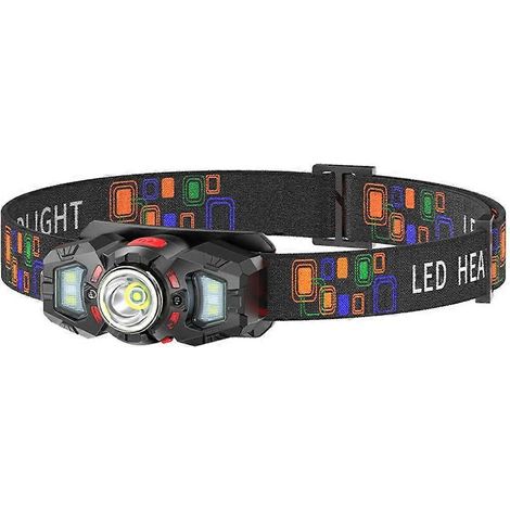 Lampe frontale LED portable à induction, rechargeable par USB, avec capteur de mouvement intelligent (1/5)