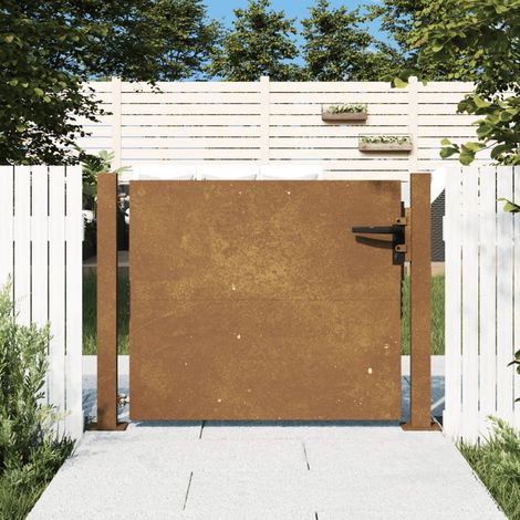 Portail de jardin Portail de clôture Portillons de jardin 105x80 cm acier corten XRJR985357 (1/5)