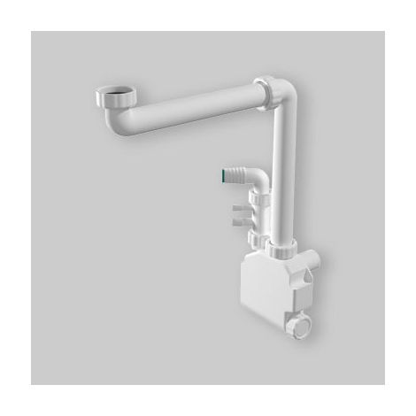 Sifone Salvaspazio Per Lavabo Ad 1 Via + Elettrodomestici "Squid" 1"1/4 X Ø 32