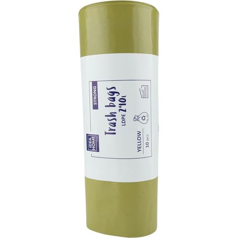 LDPE Sacs Poubelle 240L x 10 Sacs - Résistant Sacs Poubelles pour le Recyclage, d'élimination des Déchets, Tri Sélectif, Solide - Jaune (1/5)