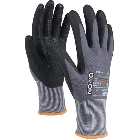 OX-ON Flexible Supreme 1602 Arbeitshandschuhe mit Noppen, grau, Größe (10/XL), 1 Paar (1/5)
