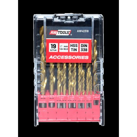 Forets awtools aw42318 titane 19 pièces 1-10 mm
