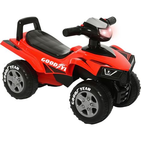 Kinderquad zum Draufsitzen für Kinder von 18 bis 36 Monaten, Maße: 60 x 31 x 42 cm (L x B x H), Licht- und Soundeffekte, Rot und Schwarz (1/5)