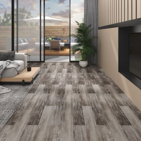 Dalles de plancher PVC 5,02 m² 2 mm autoadhésif marron bois mat vidaXL