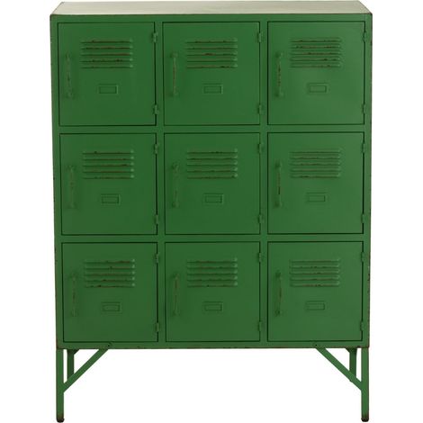 Armoire industriel 9 tiroirs metal vert Viho (1/5)