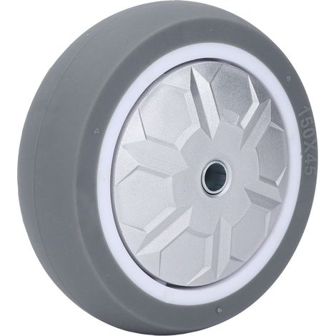 Roulette pleine de 15 cm (6 pouces) en caoutchouc TPR résistant à l'usure et silencieuse pour chariot utilitaire, diable, capacité de charge de 260 kg (1/5)