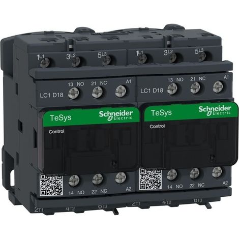 Contattore di inversione TeSys Deca 3P 18A AC-3 440V bobina 220V AC - LC2D18M7