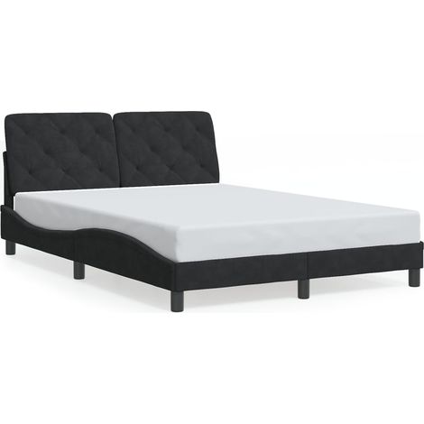Lit double,Lit adulte,Cadre de lit sans matelas noir 140x190 cm velours CFW8398923 (1/5)