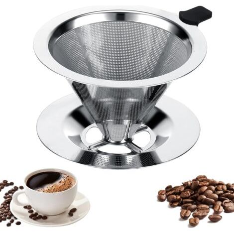 BUNTHAUS Filtre Cafe Filtre a Cafe Reutilisable Filtre à Café Permanent en Acier Inoxydable, Facile à Nettoyer, IdéAl Pour Filtrer Le Café Artisanal Filtre à Café Sans Papier (1/5)