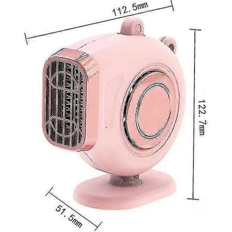 Chauffage Piglet pour voiture, dégivrage et désembuage, chauffage de voiture, dégivrage et désembuage en hiver - Rose pour tableau de bord/12 V (1/5)