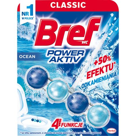 Bref Power Aktiv - Percha para inodoro Ocean, 50 g - Inodoro limpio y brillante