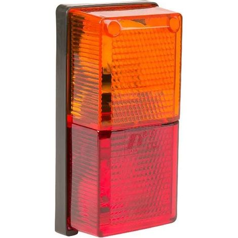 Feu arrière rectangulaire universel cablé avec ampoules 12V 24V remorque tracteur camion voiture (1/2)