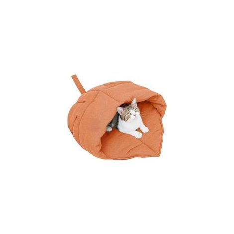 Blattförmiger Katzenschlafsack, gemütliches Katzenbett, höhlenartiges Haustiernest, bequemes und weiches Rundum-Katzenbett, waschbar, Zubehör für das Katzenbett im Innenbereich - Crezuo