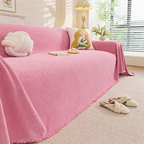 Jeté de canapé en chenille rose gelée 180 × 130 cm pour petit fauteuil 180 130cm réf 8122 30 × 30 × 8 cm 600 g – Livraison gratuite