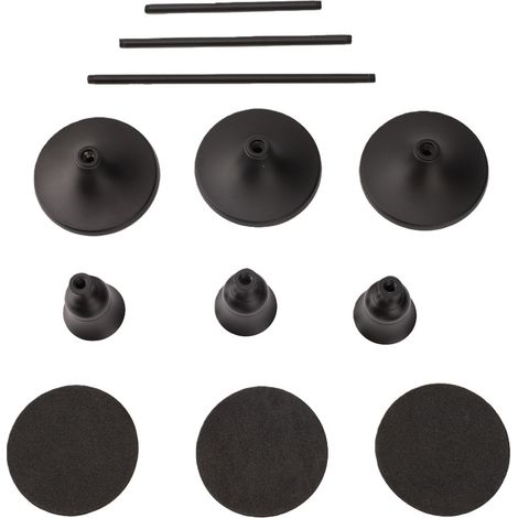 Set di 12 candelieri affusolati, 23 cm, 19 cm, 15 cm, lampadario in metallo con base larga, stile vintage europeo, nero (1/5)