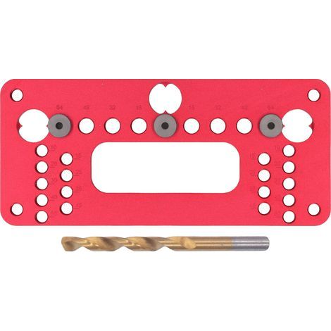 Set aus Aluminium-Bohrschablonen für Schranktüren, Stempelpositionierungsset und Bohreinsätzen aus Aluminiumlegierung. (1/5)