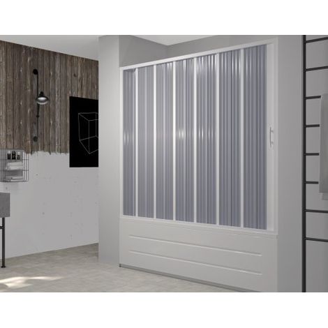 Box doccia sopravasca apertura laterale in pvc bianco 170-140cm Dolphin