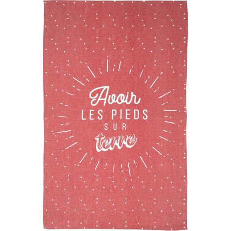 Tapis Déco "Les Pieds sur Terre" 50x80cm Rouge (1/3)