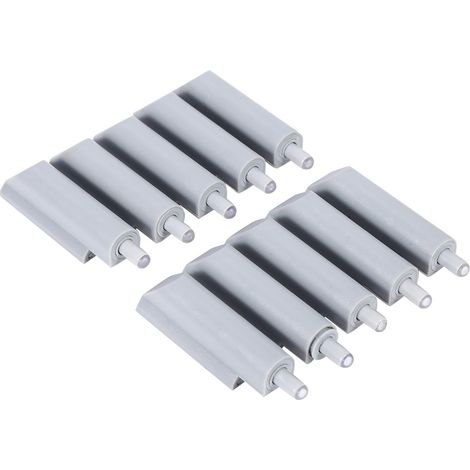 10 charnières ABS pour porte, meuble ou tiroir, système d'ouverture par simple pression, amortisseur et butée. Embout en plastique. (1/5)