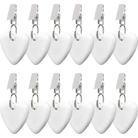 12 pezzi di pesi per tovaglie, clip per tovaglie effetto marmo, pesi per tovaglie da esterno, pesi per tovaglie con clip fisse per campeggio, picnic, feste, giardini, casa e uso interno (bianco) (1/5)