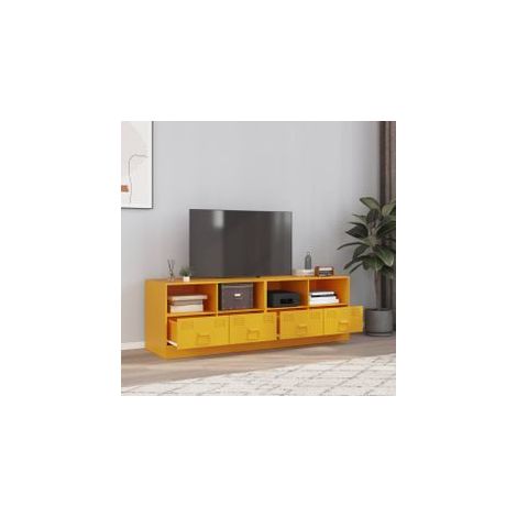 Meubles TV 2 pcs jaune moutarde 67x39x44 acier (1/5)