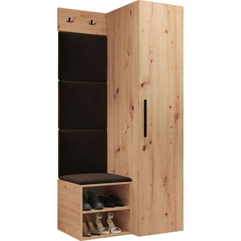Conjunto para recibidor Nitos III, Manila 04, 191x82x50cm, Aglomerado laminado, Tapiz, Colocada, Montada en la pared
