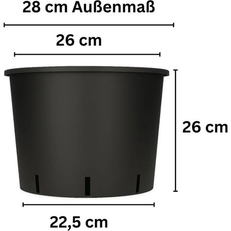 Blumentopf Rund 12 Liter 26x26 cm Pflanztopf Blumentopf Kunststoff (1/5)
