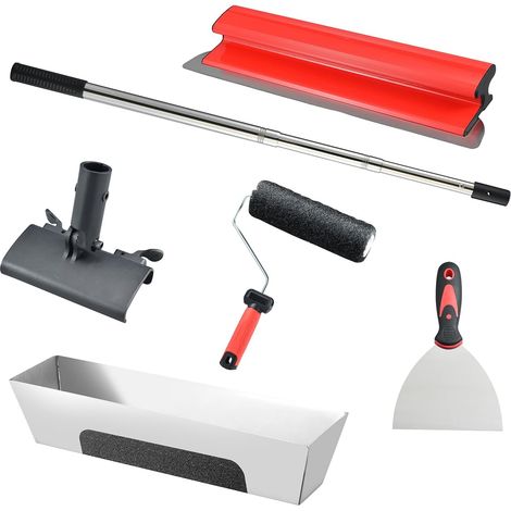 Spatule Enduit Lissage,Kit Couteaux à Enduire,5pcs,Lame De Crépissage En Acier Inoxydable,Tige Télescopique En Aluminium De 60 à 134 Cm,Convient Pour Le Crépissage Des Murs Et Des Plafonds (1/5)