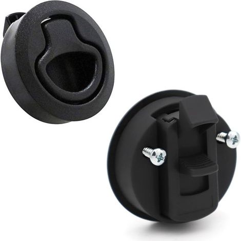 Pestillo redondo de 50 mm para autocaravanas, barcos, escotillas marinas, herrajes para armarios, plástico, negro. (1/5)