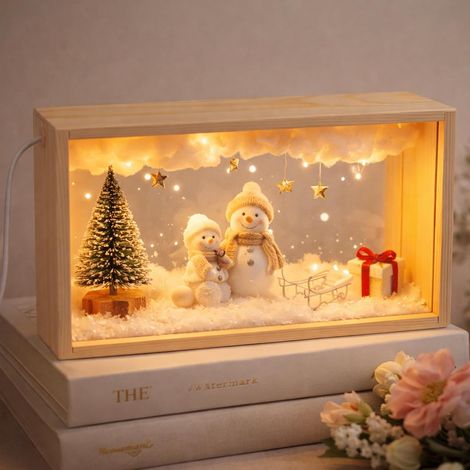 Cadre Photo 3D à Remplir, Cadre Objet Bois 26×6×13 cm, Cadre Lumineux LED, d’Affichage LED, Shadow Box, Photo Éclairé pour Maison, Salon, Présentation Artisanale (1/5)