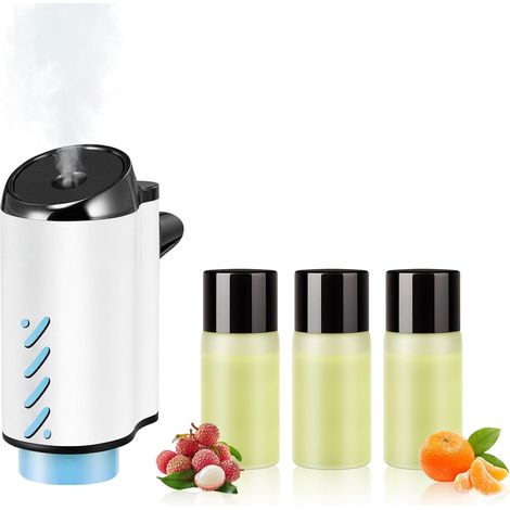 Diffuseur d'air intelligent pour voiture - 3 niveaux réglables - Rechargeable avec pince à valve et 3 huiles parfumées (blanc, coco) (1/5)