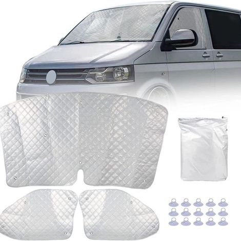 Funda para parabrisas de VW T5, funda térmica plegable para parabrisas delantero, funda opaca para parabrisas, funda protectora contra el sol, la nieve, las heladas y el hielo. (1/5)