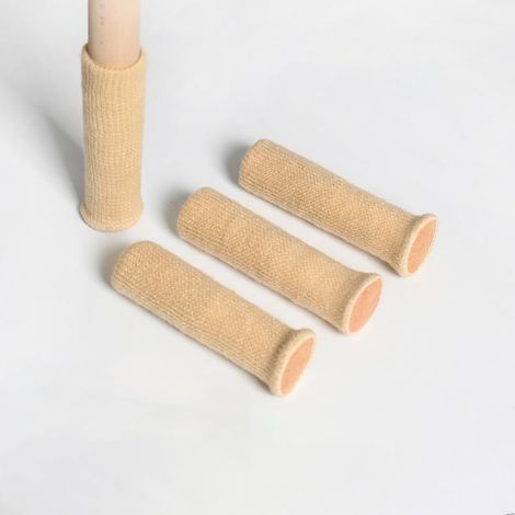 Juego de 4 almohadillas protectoras de fieltro grueso, antideslizantes para las patas de los muebles, ideales para dormitorios y salas de estar (color blanco roto). (1/4)