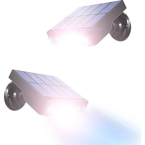 Applique solaire extérieure étanche à 360° - Lot de 2 - Noir (1/5)