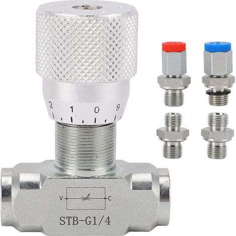 G1/4 bidirektionales Hydraulik-Durchflussregelventil, Drossel für 0,8-2 Tonnen Minibagger (1/5)