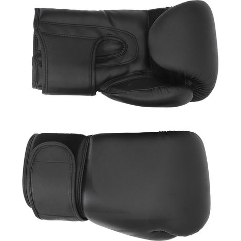 Gants de boxe noirs givrés 12 oz en PU, réglables, respirants et ergonomiques, pour sac de frappe et entraînement. (1/5)