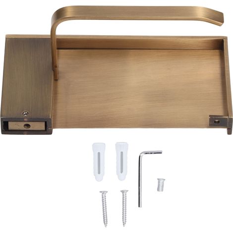 Porte-papier toilette avec étagère pour téléphone portable, en cuivre antique, porte-papier toilette doré avec étagère pour la plupart des rouleaux de papier toilette, porte-mouchoirs pour téléphone p (1/5)