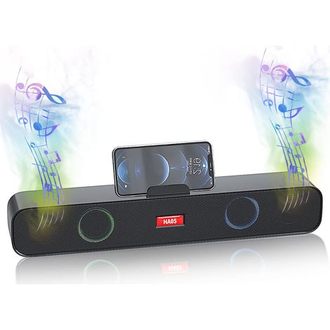 Barre de son - Bluetooth 5.1 - Caisson de basses intégré - 360° Surround - Compatible TV Smartphone Ordinateur - 1 Pièce (1/5)