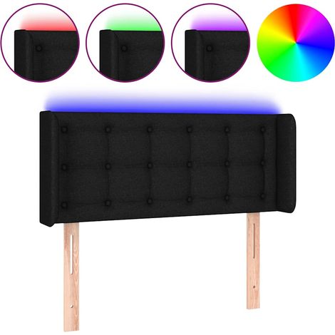 Maison Exclusive - Cabecero con LED de tela negro 93x16x78/88 cm (1/5)