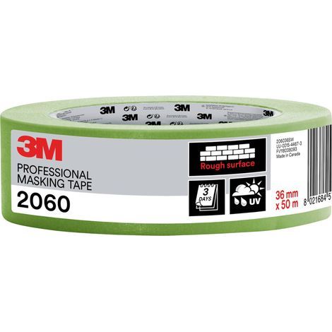 Ruban de masquage 3M™ 2060 vert clair – Largeur 36 mm – Longueur 50 m – Résistant aux UV et à l'eau – Scotch (1/4)