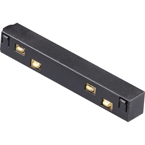 Conector Recto De Unión Para Carril Magnético - 48V - 20mm - V2 - Negro