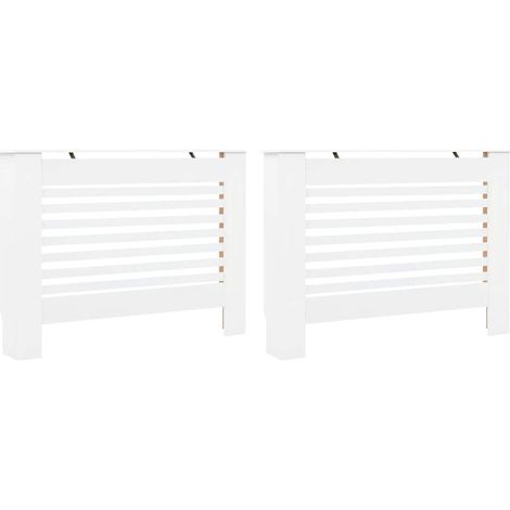 Cache-radiateurs 2 pcs Blanc 112x19x81,5 cm MDF