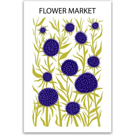Tableau fleurs violettes et feuillage vert moderne (1/5)