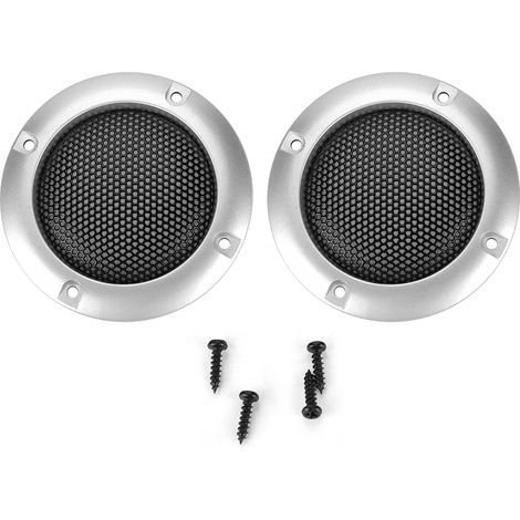 Grille de Protection pour Haut-Parleur Voiture 2 Pouces, Cercle Acier avec Maille Décorative (Argent) (1/5)