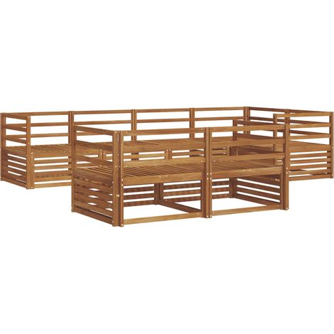 Outdoor Sofa Set 7 pcs Natural Solid Acacia Wood vidaXL (1/5)