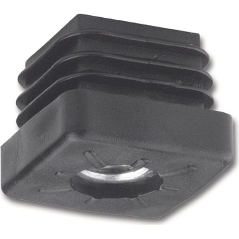 Lamellenstopfen mit Gewindeloch M10 25 x 25 mm schwarz