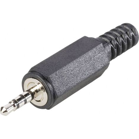 Jack 2.5 mm mâle, droit BKL Electronic 1107020 Nombre de pôles: 4 stéréo noir 1 pc(s) D27465 (1/2)